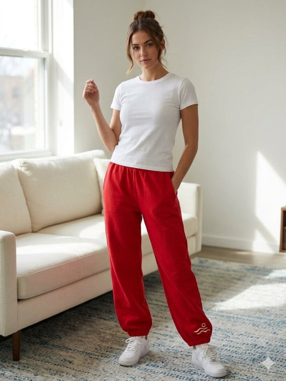 Malbon Golf Red Logo Sweatpants Joggers Size Small